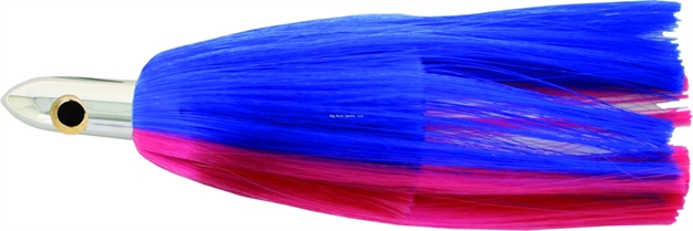Picture of Iland Ilander Trolling Lure, 8 1/4", 2 1/2 Oz, 3-D Eyes, Chrome Head/Blue & Pink Skirt, 6 - 8 1/2 Kts