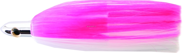 Picture of Iland Ilander Trolling Lure, 8 1/4", 2 1/2 Oz, 3-D Eyes, Chrome Head/Pink & White Skirt, 6 - 8 1/2 Kts