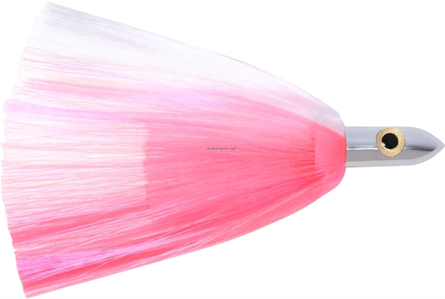 Picture of Iland Jr. Ilander E-Series Trolling Lure, 6 3/4", 1 3/4 Oz, 3-D Eyes, Chrome Head/E Pink & E White Skirt