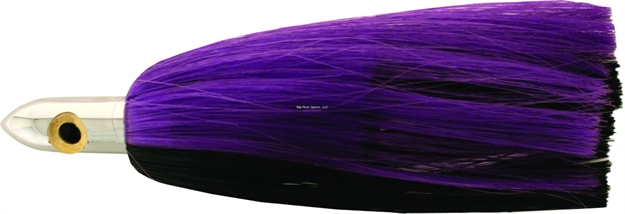 Picture of Iland Jr. Ilander Trolling Lure, 6 3/4", 1 3/4 Oz, 3-D Eyes, Chrome Head/Black & Plum Skirt