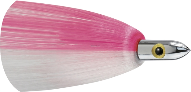 Picture of Iland Jr. Ilander Trolling Lure, 6 3/4", 1 3/4 Oz, 3-D Eyes, Chrome Head/Pink & White Skirt