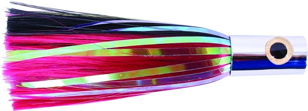 Picture of Iland Sailure Flasher Trolling Lure, 5 1/2", 1/2 Oz, 3-D Eyes, Conical Chrome Head/Black & Red Skirt, 5 - 8 Kts