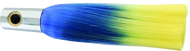 Picture of Iland Sailure Trolling Lure, 5 1/2", 1/2 Oz, 3-D Eyes, Conical Chrome Head/Blue & Yellow (Dol) Skirt, 5 - 8 Kts