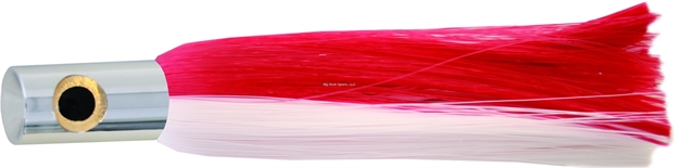 Picture of Iland Sailure Trolling Lure, 5 1/2", 1/2 Oz, 3-D Eyes, Conical Chrome Head/Red & White Skirt, 5 - 8 Kts