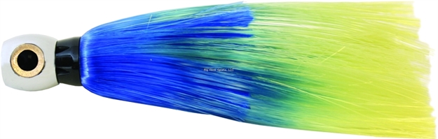 Picture of Iland Sea Star Jet Head Trolling Lure, 6 3/4", 1 1/2 Oz, 3-D Eyes, Chrome Head/Blue & Yellow (Dol) Skirt, 6 - 10 Kts