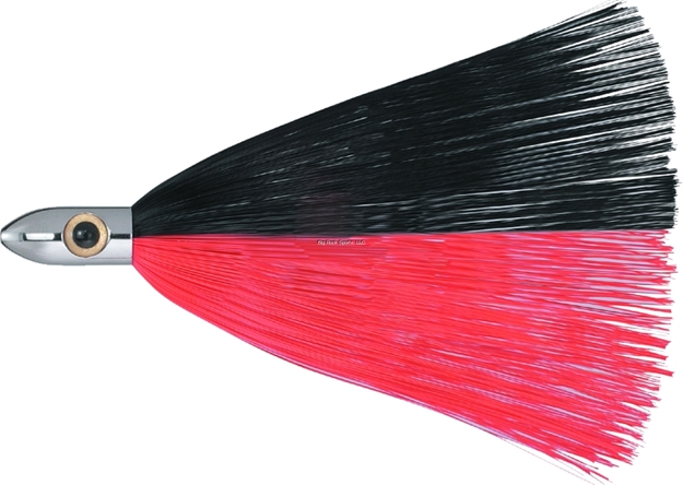 Picture of Iland Tracker E-Series Trolling Lure, 4 1/4", 3/4 Oz, 3-D Eyes, Chrome Head/Black & E Red Skirt