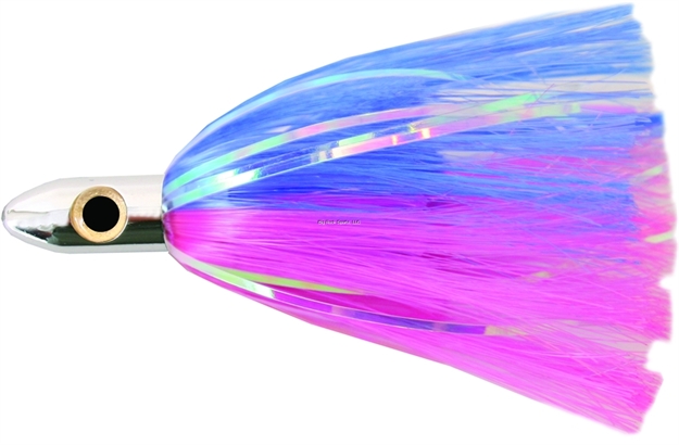 Picture of Iland Tracker Flasher Trolling Lure, 4 1/4", 3/4 Oz, 3-D Eyes, Chrome Head/Blue & Pink Skirt