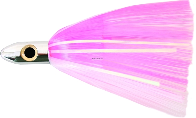 Picture of Iland Tracker Flasher Trolling Lure, 4 1/4", 3/4 Oz, 3-D Eyes, Chrome Head/E Pink & E White Skirt
