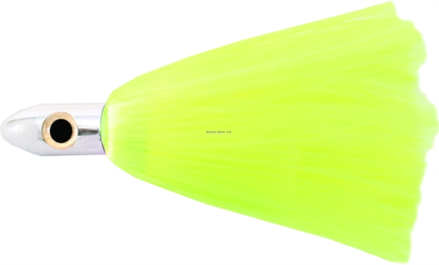 Picture of Iland Tracker Trolling Lure, 4 1/4", 3/4 Oz, 3-D Eyes, Chrome Head/Chartreuse Skirt