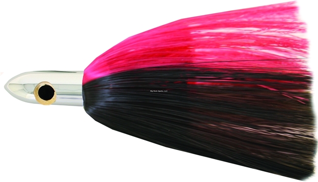 Picture of Iland Tracker Trolling Lure, 4 1/4", 3/4 Oz, 3-D Eyes, Chrome Head/Red & Black Skirt