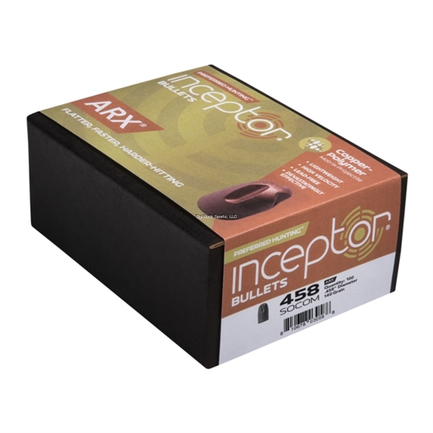 Picture of Inceptor Ammunition Inceptor Bullet, 458 / .458 Socom 140 GR Arx 100 Box Count, Preferred Hunting