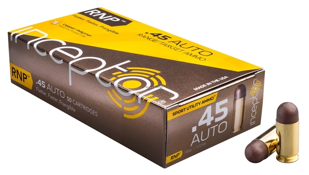 Picture of Inceptor Ammunition Inceptor Rnp 45 Auto 130 GR 1150 Fps, 382 FT Lbs., Sport Utility Ammo, 50 Per Box