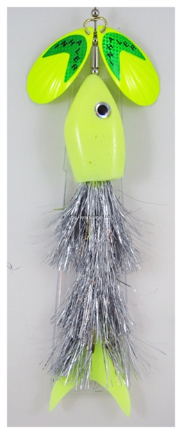 Picture of Inhaler Airhead Twin Blade Musky Bait,  Firefly All Silver/Chartreuse-Yellow