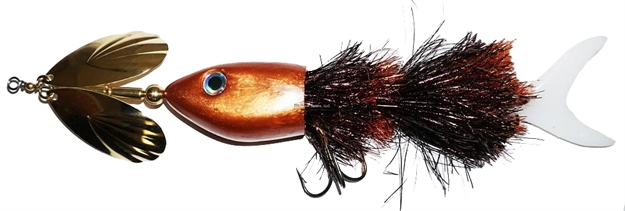 Picture of Inhaler Airhead Twin Blade Musky Bait,  Firefly Bronze-Copper/Brass-White