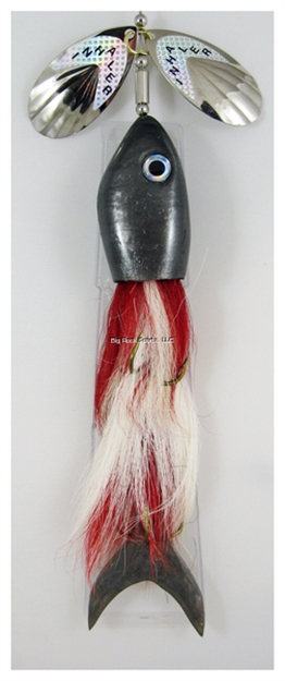 Picture of Inhaler Inhalerairhead Twin Blade Musky Bait,  Nickel-Nickel/Red-White -Black