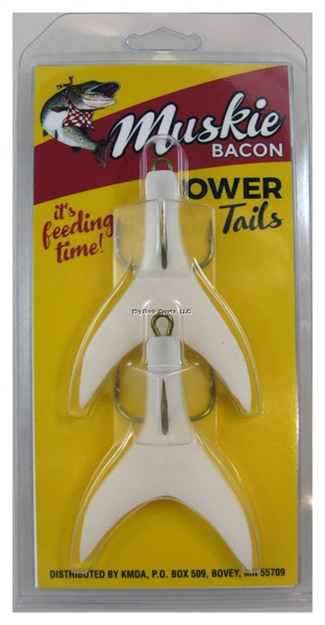 Picture of Inhaler Musky Bacon Power Tail, XL 5/0, White, 2 PK