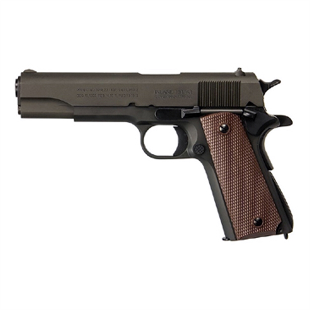 Picture of  Inland Mfg Ilm1911 1911 A1 Government 45 Acp 7+1 5" Barrel, Black Parkerized Steel Frame W/Beavertail, Serrated Steel Slide, Wood Grip, Manual Safety