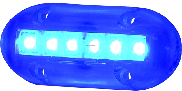 Picture of Invincible Marine Aqua Brite Led Underwater Light, Suface Mount 6 Diode 600 Lumens Blue