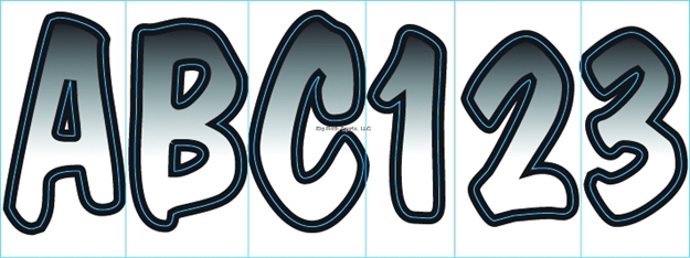 Picture of Invincible Marine Boat Letter/Number Kit 3" Shaded White/Black