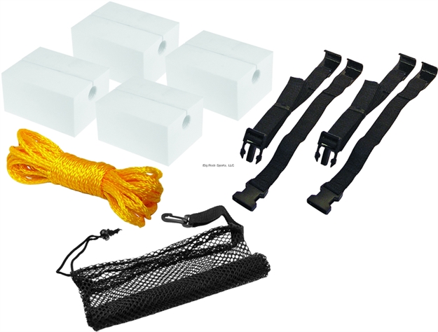 Picture of Invincible Marine Canoe Carrier W/Straps (4 Straps (= 2 Pair), 4 Foam Blocks, 40' PP Rope & Mesh Bag)