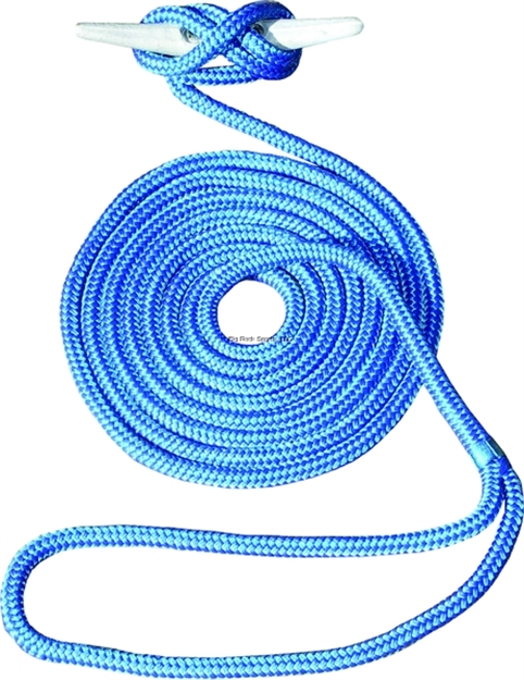 Picture of Invincible Marine Dock Line 1/2"X15' Hand Spliced Double Braid Blue