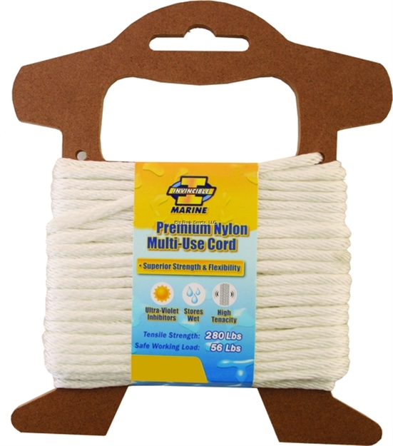 Picture of Invincible Marine Rope 1/4"X50' Solid Braid Nylon White