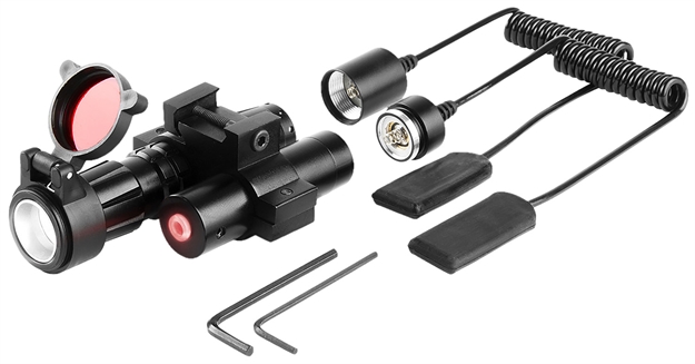 Picture of  Iprotec 6094 Rm160lsr Rail-Mount Firearm Light & Laser  Black With Red Laser 160 Lumens Led Light