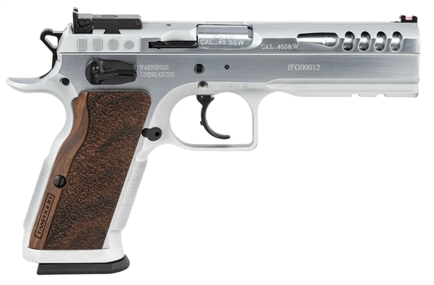 Picture of Tanfoglio Ifg Tfstockm40 Defiant Stock Master LG 40 S&W 14+1 4.75" Hard Chrome Steel/Wood Grip TF-STOCKM-40