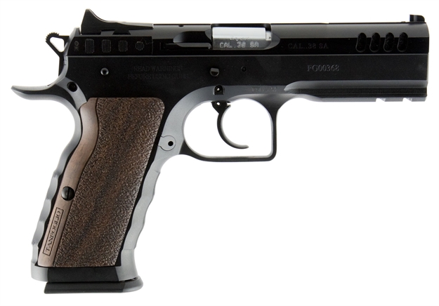 Picture of Italian Firearms Group (Ifg) Tfstocki38 Stock I  
38 Super Double 4.45" 17 RD Wood Grip Black Slide