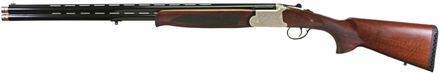 Picture of  Iver Johnson Arms Ij60020lw28s Ij600 Lightweight Full Size 20 Gauge Break Open 3" 2Rd 28" Black Over/Under Vent Rib Barrel, Silver Engraved Aluminum Receiver, Fixed Walnut Wood Stock, Ambidextrous 796167791423