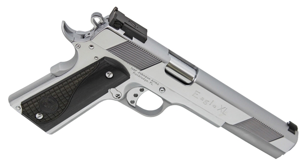 Picture of Iver Johnson Arms Eaglexlc10 1911 Eagle Xlc  
10Mm 6" 8+1 High Polished Bright Chrome Bright Chrome Long Slide, Diamondwood Walnut W/Logo Grip