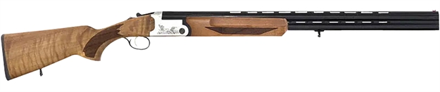 Picture of  Iver Johnson Arms Ij60028lw28s Ij600 Lightweight Full Size 28 Gauge Break Open 3" 2Rd 28" Black Over/Under Vent Rib Barrel, Silver Engraved Aluminum Receiver, Fixed Walnut Wood Stock, Ambidextrous
