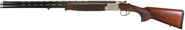 Picture of  Iver Johnson Arms Ij600410lw28s Ij600 Lightweight Full Size 410 Gauge Break Open 3" 2Rd 28" Black Over/Under Vent Rib Barrel, Silver Engraved Aluminum Receiver, Fixed Walnut Wood Stock, Ambidextrous 796167791461