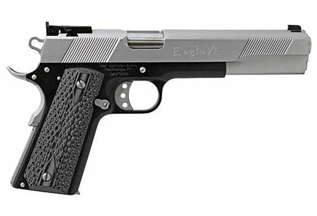 Picture of Iver Johnson Arms Eaglexl10tt Eagle Deluxe 10Mm Auto 8+1 6" Steel Barrel, Hard Chrome Serrated Steel Slide, Matte Black Steel Frame W/Beavertail, Black/Gray G10 Grip EAGLEXL-T/T10