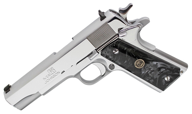 Picture of Iver Johnson Arms Iver 1911A1 45Acp 5" Chrome/Blk Grip 8Rd 1911A1 CHR-P