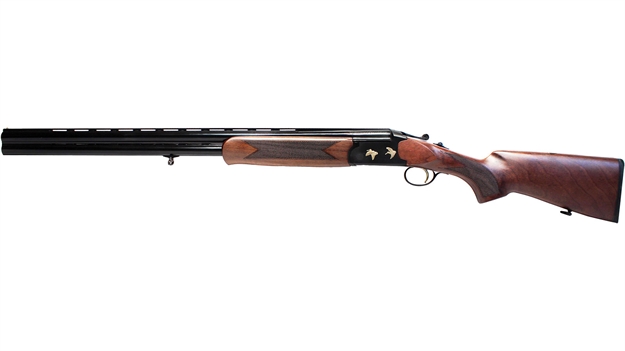 Picture of  Iver Johnson Arms Ij60012 Ij600  12 Gauge Break Open 3" 2Rd 28" Over/Under Vent Rib Barrel, Matte Black Chromed W/Engraving Steel Receiver, Fixed Walnut Checkered Wood Stock & Forend 737278253387