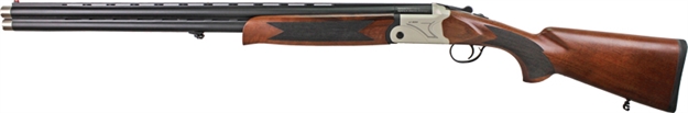 Picture of  Iver Johnson Arms Ij60012lw28s Ij600 Lightweight Full Size 12 Gauge Break Open 3" 2Rd 28" Black Over/Under Vent Rib Barrel, Silver Engraved Aluminum Receiver, Fixed Walnut Wood Stock, Ambidextrous 796167791409