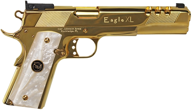 Picture of Iver Johnson Johnson Eagle XL Ported 45Acp 6" 24K Gold White Pearl GIJ40 712195498783