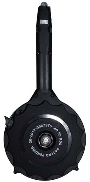 Picture of Iver Johnson Johnson Magazine Polymer Fits Glock 40Sw 50Rd Drum Blk MAGGLOCK4050