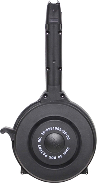 Picture of Iver Johnson Johnson Magazine Glock 9Mm 50Rd Drum Black Polymer