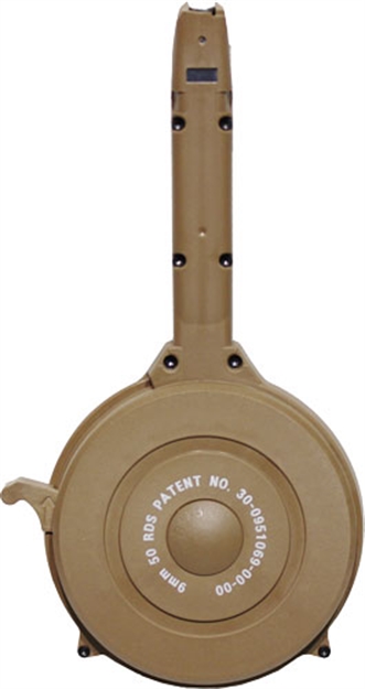 Picture of Iver Johnson Johnson Magazine Polymer Fits Glock 9Mm 50Rd Drum Tan MAGGLOCK950T