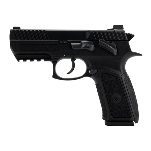 Picture of  Iwi US J941psl9ii Jericho 941 Enhanced 9Mm Luger Caliber With 3.80" Barrel, 16+1 Capacity, Overall Black Finish, Picatinny Rail Frame, Serrated Steel Slide & Polymer Grip 856304004721