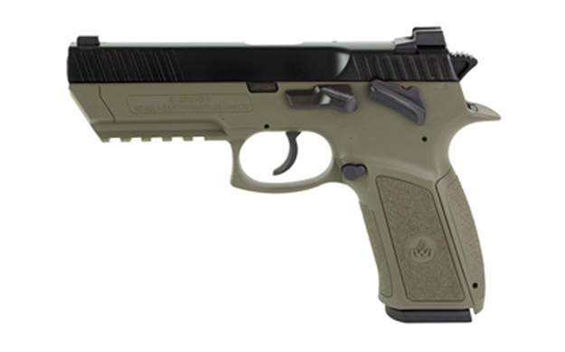 Picture of  Iwi US J941pl9od-Ii Jericho 941 Enhanced 9Mm Luger Caliber With 4.40" Barrel, 17+1 Capacity, OD Green Finish Picatinny Rail Frame, Serrated Black Steel Slide & Polymer Grip