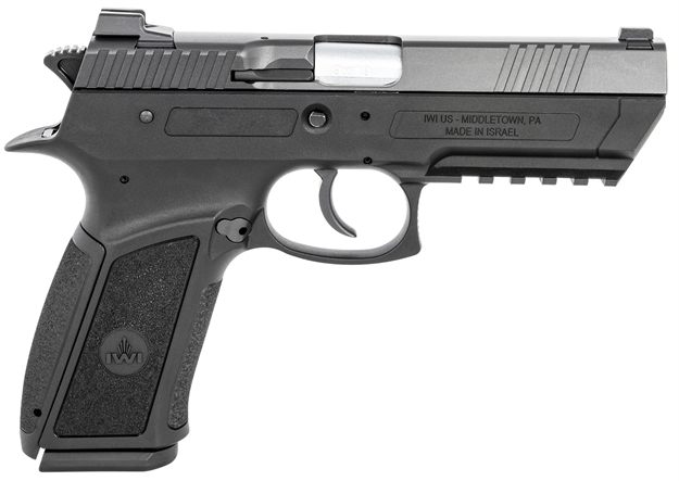 Picture of Iwi US J941pl9-Ii Jericho 941 Enhanced 9Mm Luger Caliber With 4.40" Barrel, 16+1 Capacity, Overall Black Finish, Picatinny Rail Frame, Serrated Steel Slide & Polymer Grip J941PL9II