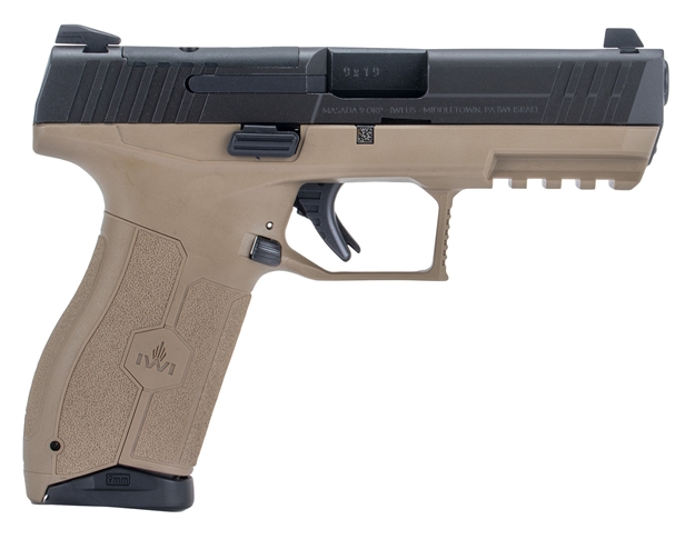 Picture of  Iwi US M9orp17tfd Masada  9Mm Luger 4.60" TB 17+1 Flat Dark Earth Flat Dark Earth Interchangeable Backstrap Grip 818004021958