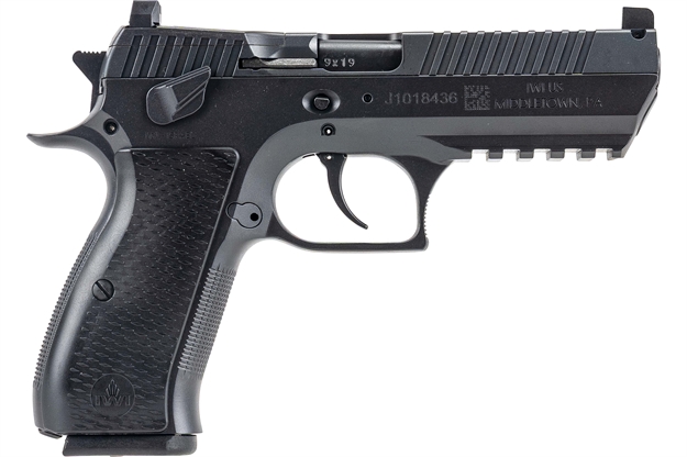 Picture of  Iwi US J941f9orp Jericho 941 Full Size Frame 9Mm Luger 16+1 4.40" Black Chrome Lined Steel Barrel, Black Serrated Steel Slide & Frame W/Beavertail & Picatinny Rail, Black Textured Grips 818004022962