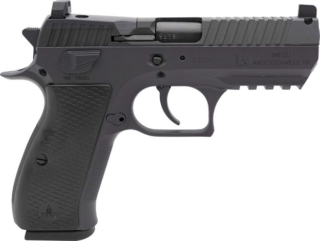 Picture of  Iwi US J941fs9orp Jericho 941 Mid-Size Frame 9Mm Luger 16+1 3.80" Black Chrome Lined Steel Barrel, Black Serrated Steel Slide & Frame W/Beavertail & Picatinny Rail, Black Textured Grips