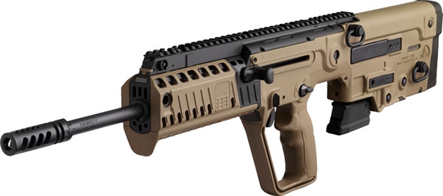 Picture of Iwi US Xfd18a Tavor X95 *Ca Compliant 5.56X45mm Nato Caliber With 18.50" Barrel, 10+1 Capacity, Flat Dark Earth Metal Finish, Flat Dark Earth Fixed Bullpup Stock & Polymer Grip Right Hand XFD18CA