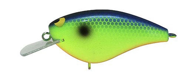 Picture of Jackall Lures Bling55 Flat-Sided Crankbait, 2.2", 3/8 Oz, Blue Back Chartreuse, Floating
