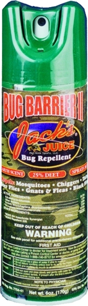 Picture of Jacks Juice Bug Barrier II Insect Repellent, Unscented, 6 OZ Aerosol, 25% Deet